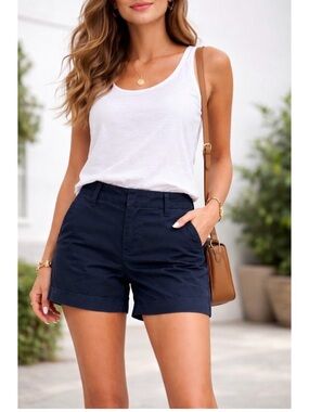 Banana Republic Navy Flat-Front Women's Shorts